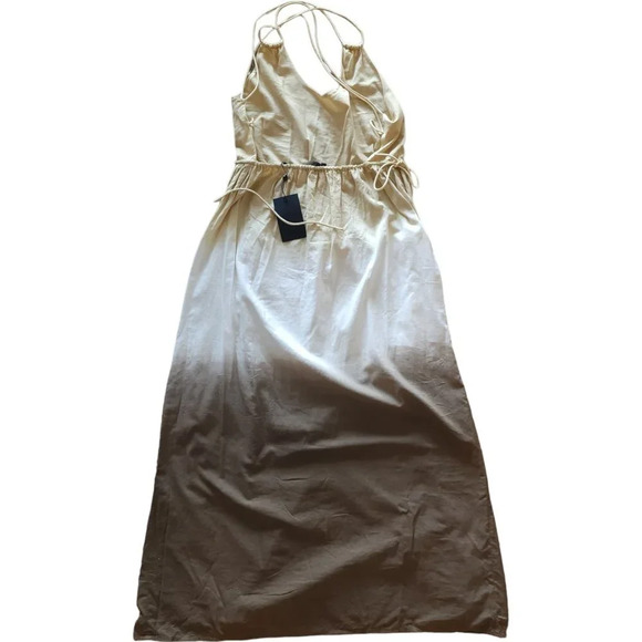 NWT The Kooples ombre khaki maxi dress with knot back - Picture 11 of 12